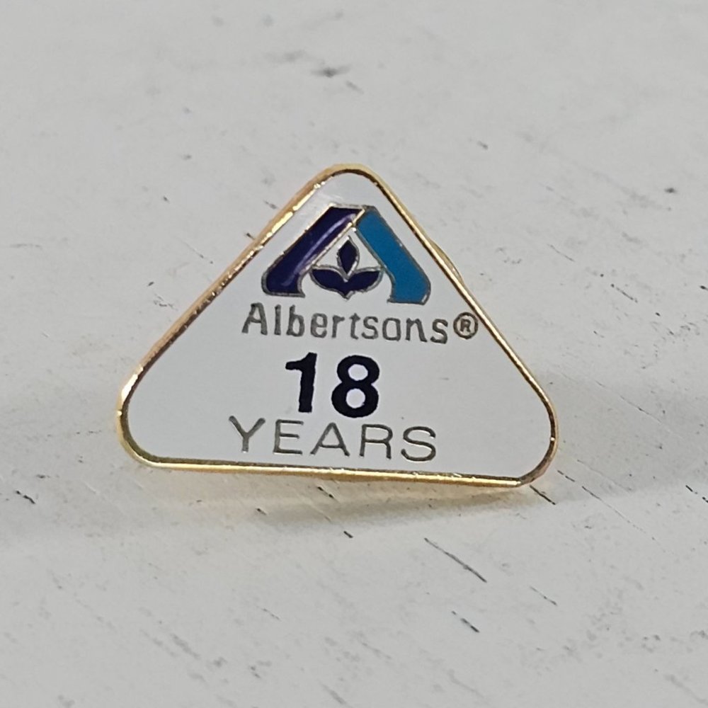 Vintage Albertsons 18 Years Employee Lapel Pin Brooch Collectible